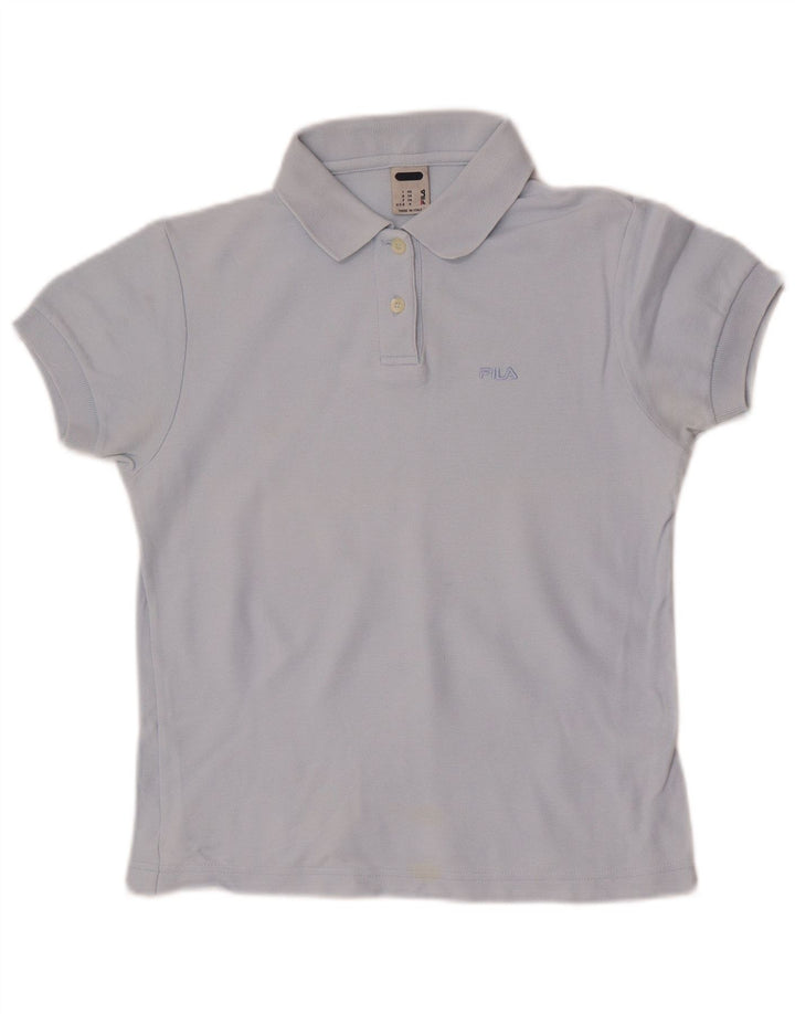 Fila Dame Crop Polo Shirt IT 40 Lille Blå Bomuld