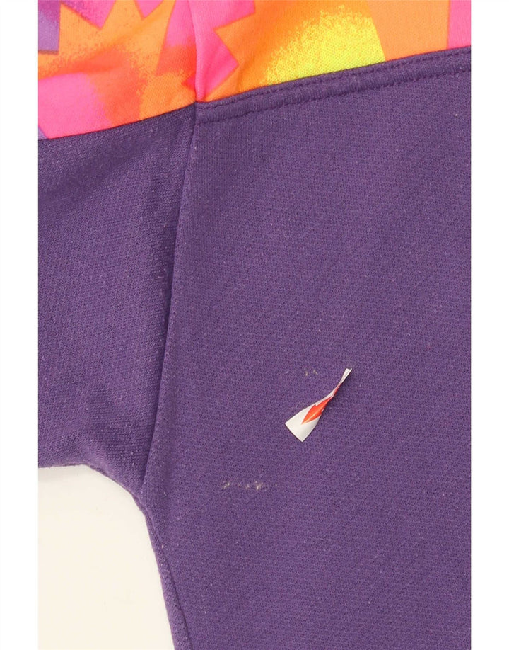 Vintage sweatshirt med lynlås til mænd Medium Lilla Geometrisk