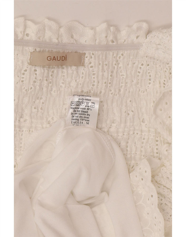 Gaudi Dame ærmeløs Maxikjole UK 12 Medium White Bomuld