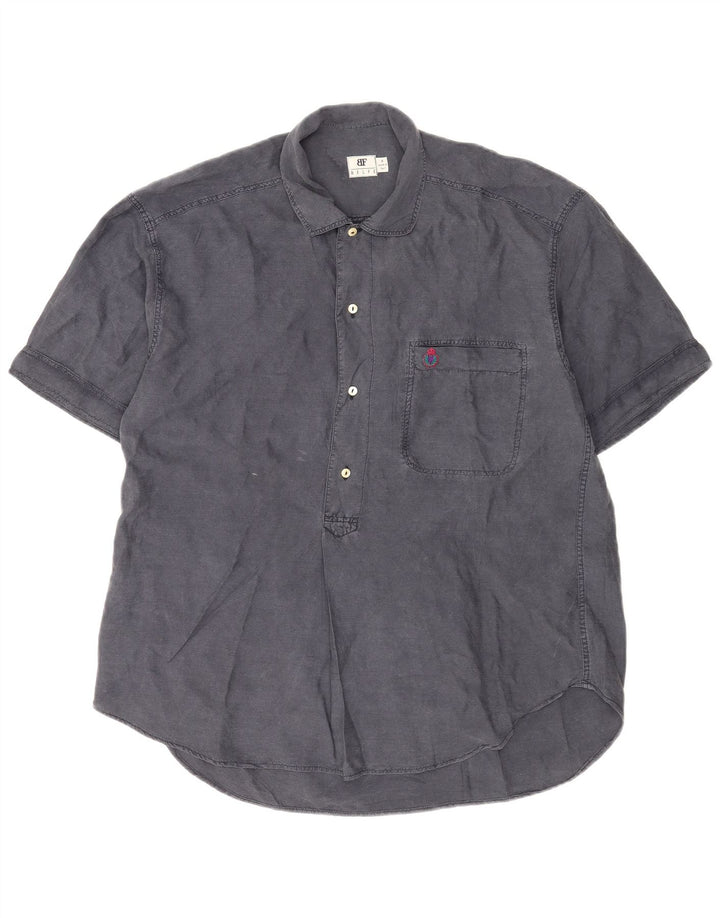 Belfe & Belfe Herre Kortærmet Pullover Shirt Medium Grå Silke
