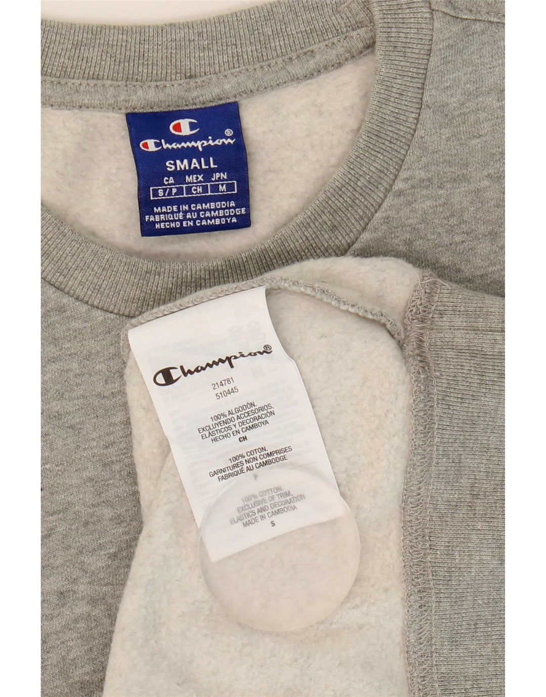 Champion Herre Sweatshirt Jumper Lille Grå Bomuld