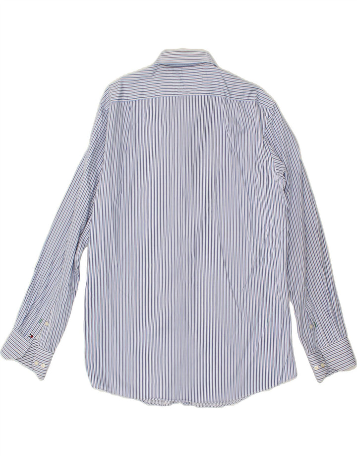 TOMMY HILFIGER Mens Shirt Size 16 Large Blue Pinstripe Vintage Tommy Hilfiger and Second-Hand Tommy Hilfiger from Messina Hembry 
