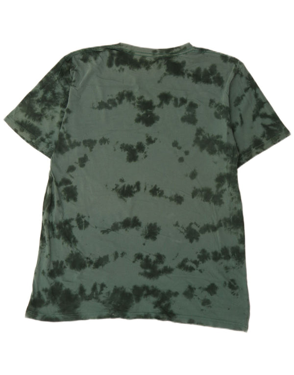 DC Herre grafisk T-shirt Top XL Grøn Tie Dye Bomuld