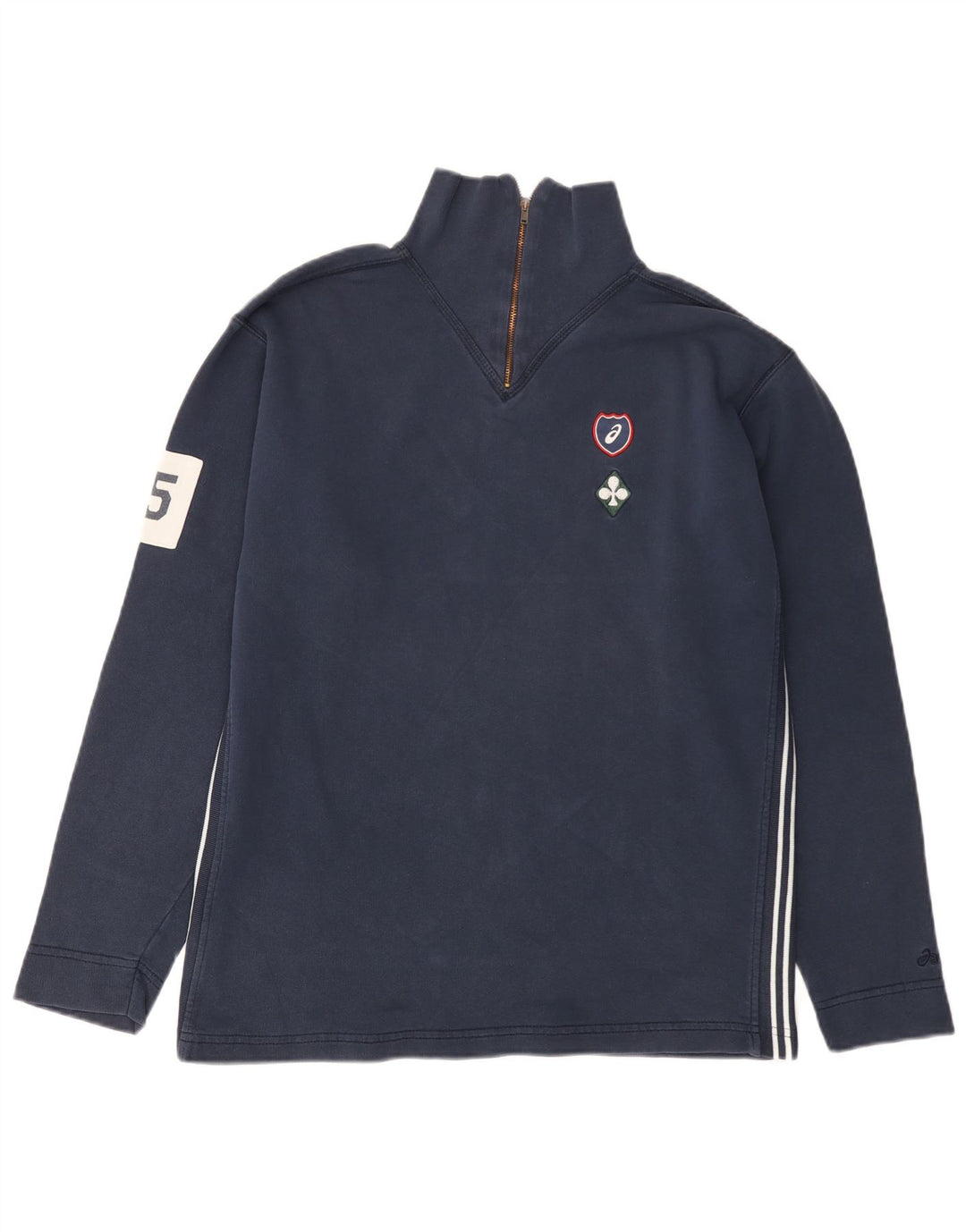Asics Sweatshirt med lynlås til mænd, lille marineblå
