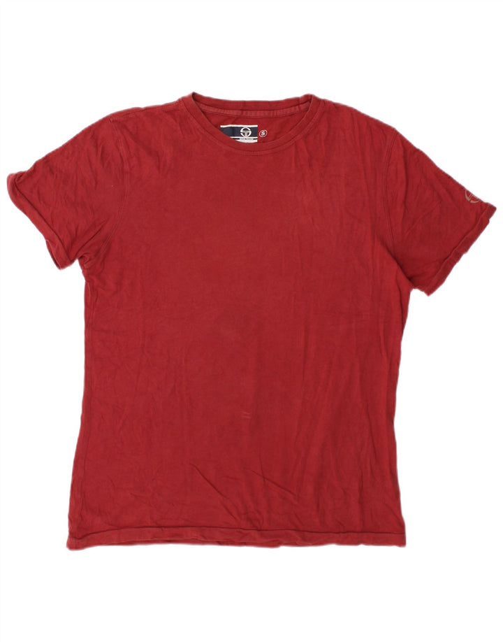 Sergio Tacchini Herre T-shirt Top Lille rødbrun bomuld