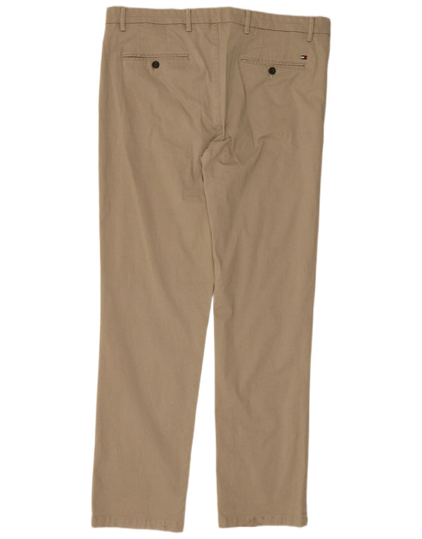 Tommy Hilfiger Herre Denton Lige Chino Bukser W36 L32 Beige Bomuld