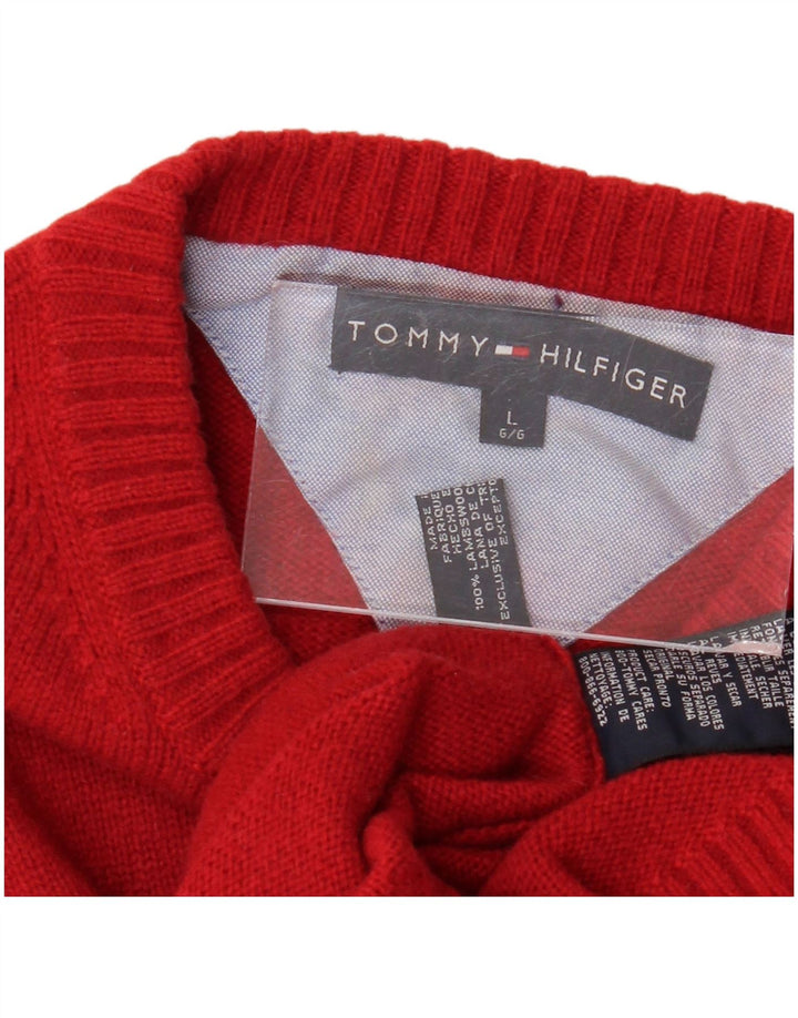 TOMMY HILFIGER Herre sweater med rund hals, stor rød uld