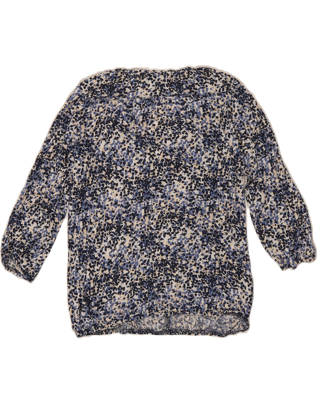 MARC O'POLO Womens 3/4 Sleeve Blouse Top UK 14 Medium Navy Blue Flecked Vintage Marc O'Polo and Second-Hand Marc O'Polo from Messina Hembry 