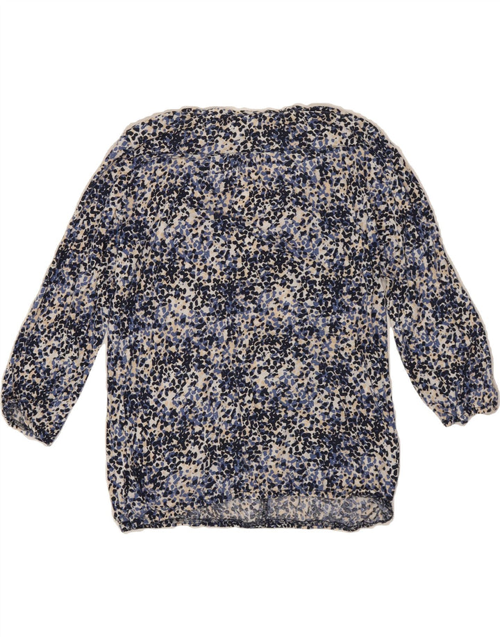 MARC O'POLO Womens 3/4 Sleeve Blouse Top UK 14 Medium Navy Blue Flecked Vintage Marc O'Polo and Second-Hand Marc O'Polo from Messina Hembry 