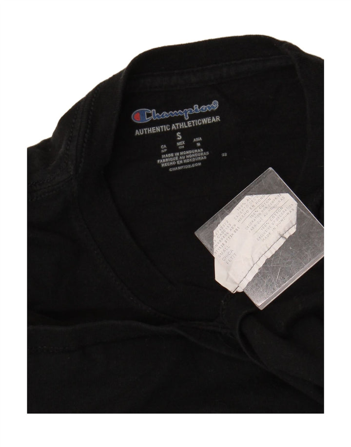 CHAMPION Mens Graphic T-Shirt Top Small Black Cotton