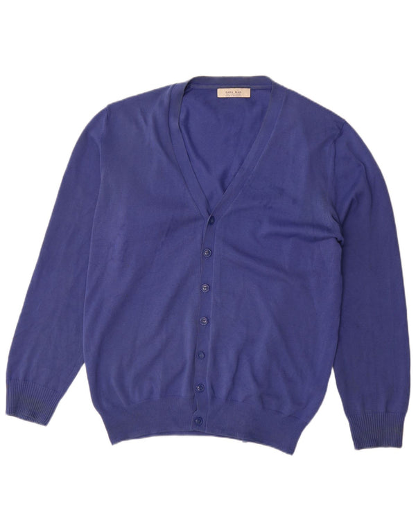 Zara Herre Cardigan Sweater Large Blue