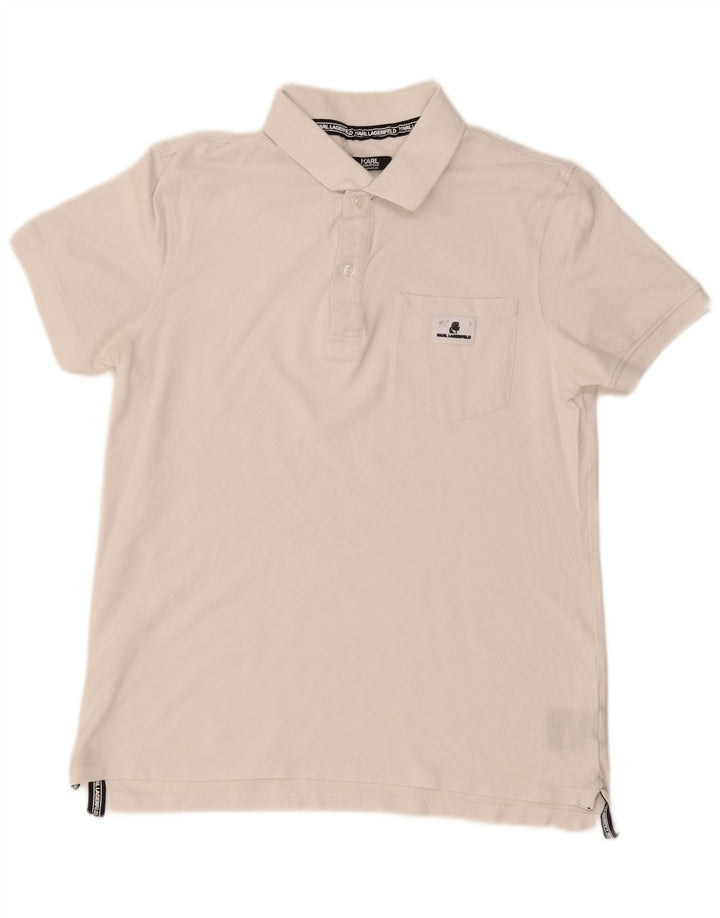 Karl Lagerfeld herre poloshirt Medium hvid bomuld