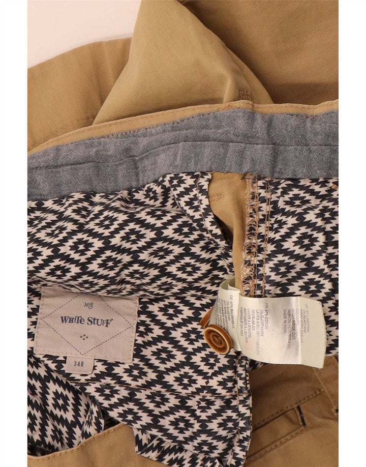 White Stuff Herre Chino Shorts W34 Stor Beige Bomuld