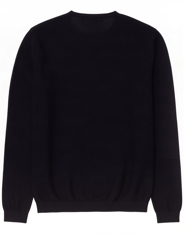 Zara Herre sweater med rund hals, lille sort akryl