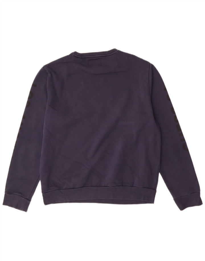 Guess Herre grafisk sweatshirt jumper stor marineblå bomuld