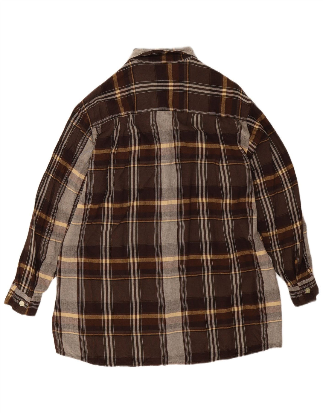 Benetton dameskjorte IT 42 Medium brun ternet viskose