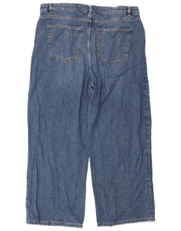 Marks & Spencer Womens High Waist Capri Jeans UK 16 Large W34 L18 Blue