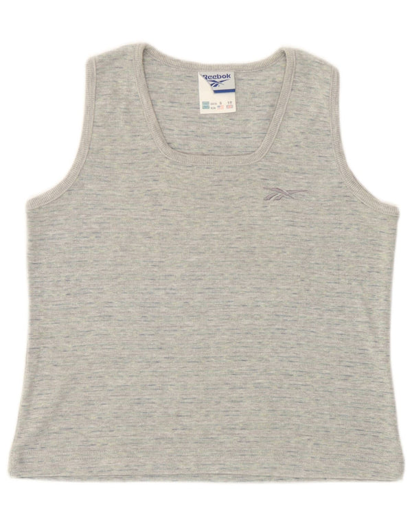 Reebok Hæklet Vest Top UK 10 Small Grey Flecked Bomuld