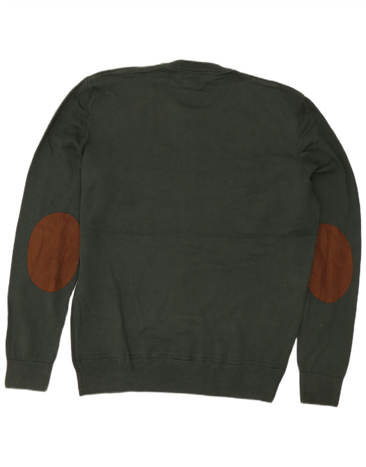 ZARA Herre sweater med rund hals, stor grøn