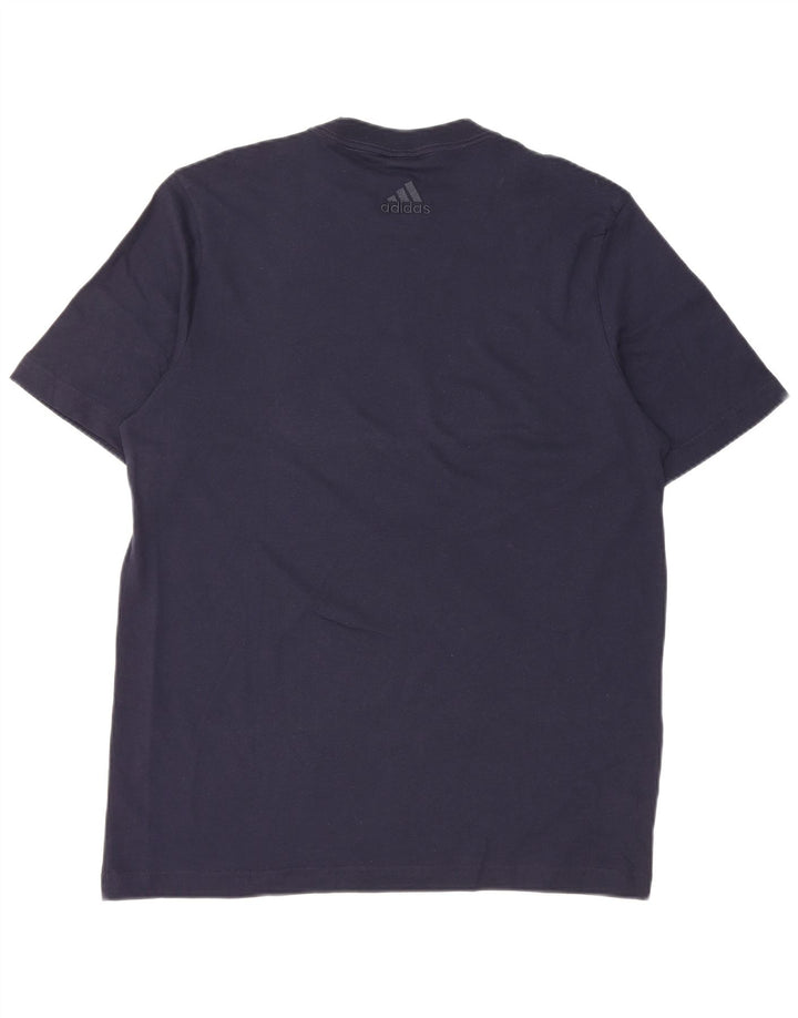 Adidas Herre grafisk T-shirt Top Medium Marineblå Bomuld