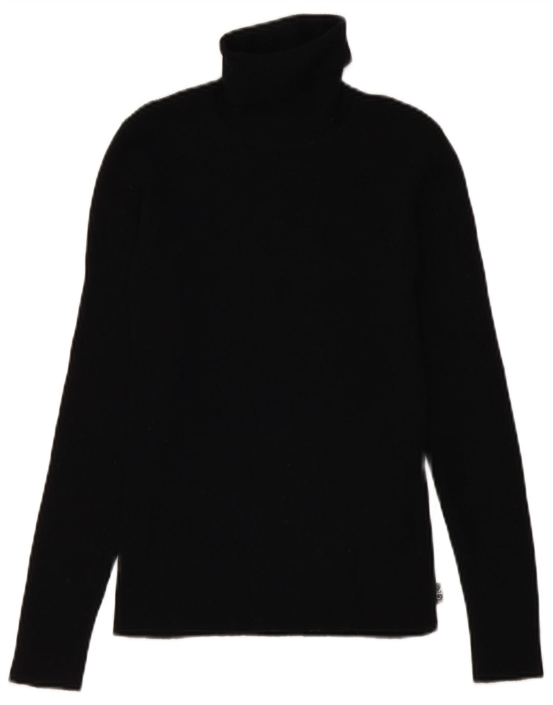 CALVIN KLEIN JEANS Dame Roll Neck Jumper Sweater UK 12 Medium Black