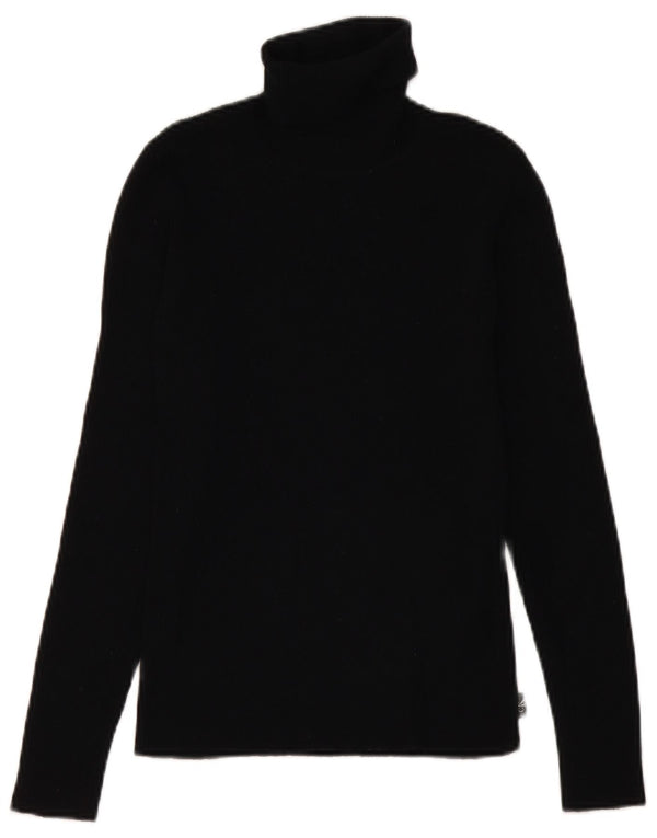 CALVIN KLEIN JEANS Dame Roll Neck Jumper Sweater UK 12 Medium Black