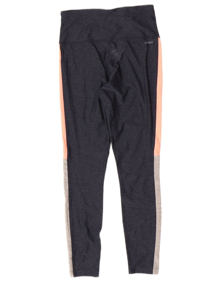 New Balance Dame Leggings UK 8 Small Navy Blue Colourblock Polyester