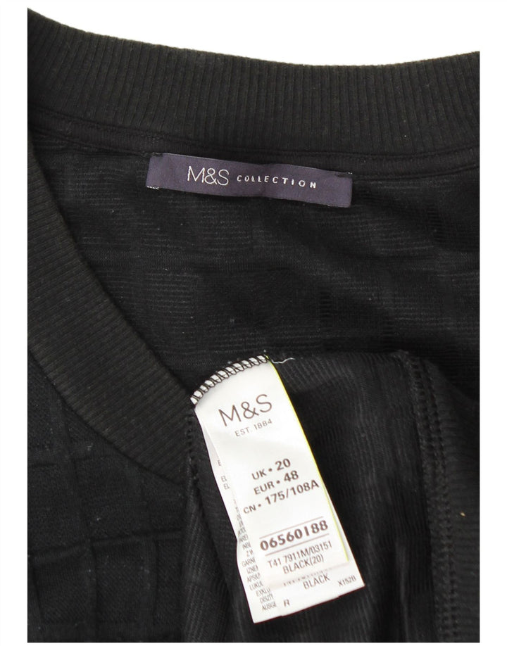 Marks & Spencer træningsdragt topjakke til kvinder UK 20 2XL sort ternet polyester