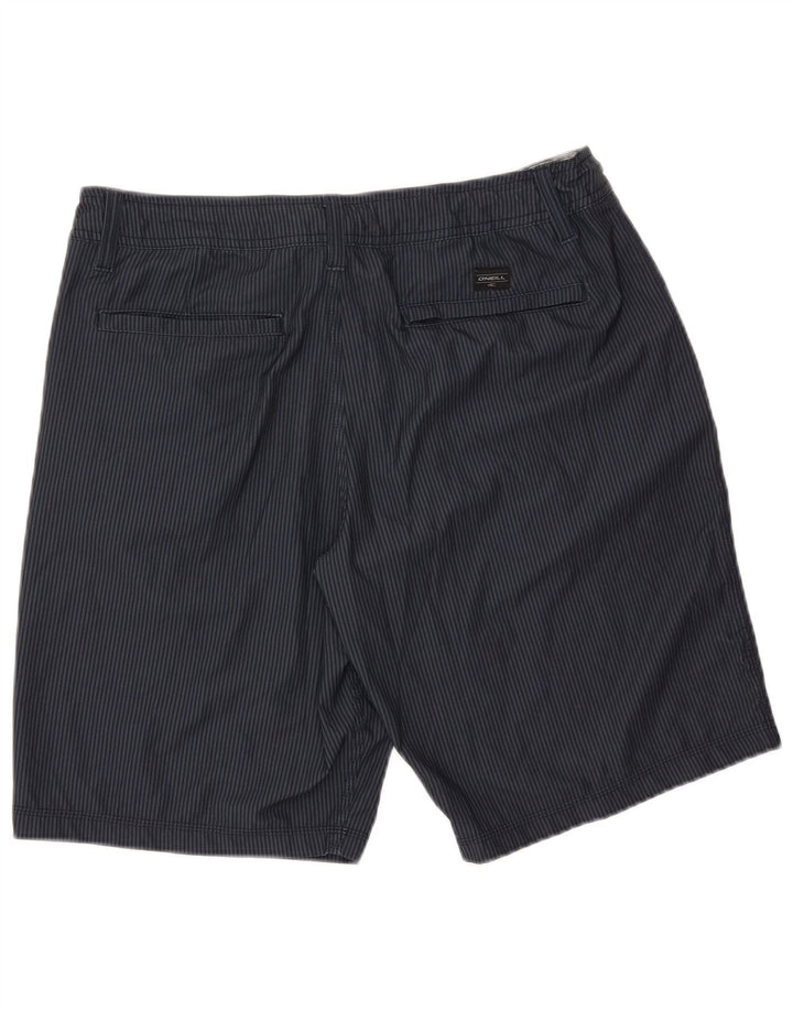 O'Neill Herre Chino Shorts W34 Large Navy Blue Pinstripe Polyester