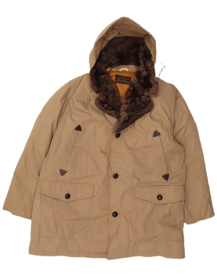 Eddie Bauer Herre hættepolstret jakke UK 42 XL Beige