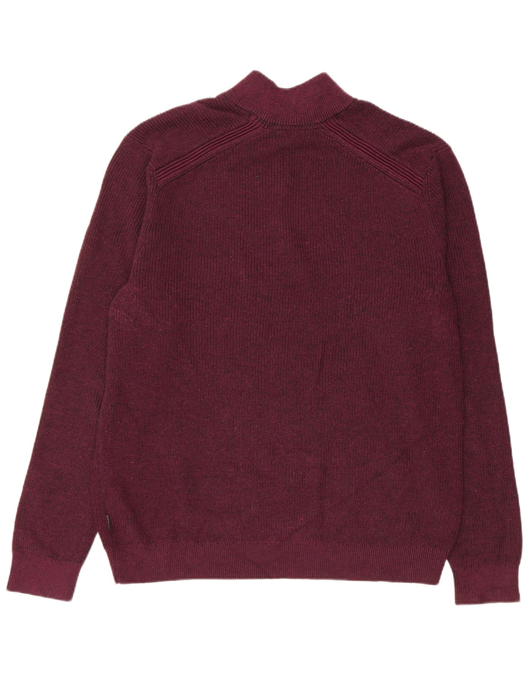 Ted Baker Herre Zip Neck Jumper Sweater Størrelse 6 2XL Burgundy Polyester