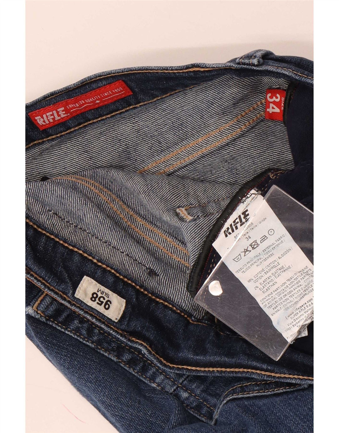 Rifle Herre Slim Jeans W34 L33 Blå Bomuld