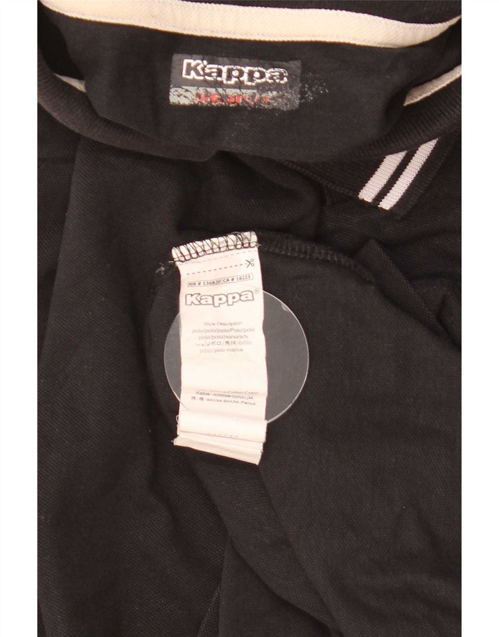 Kappa herre poloshirt mellem sort stribet bomuld