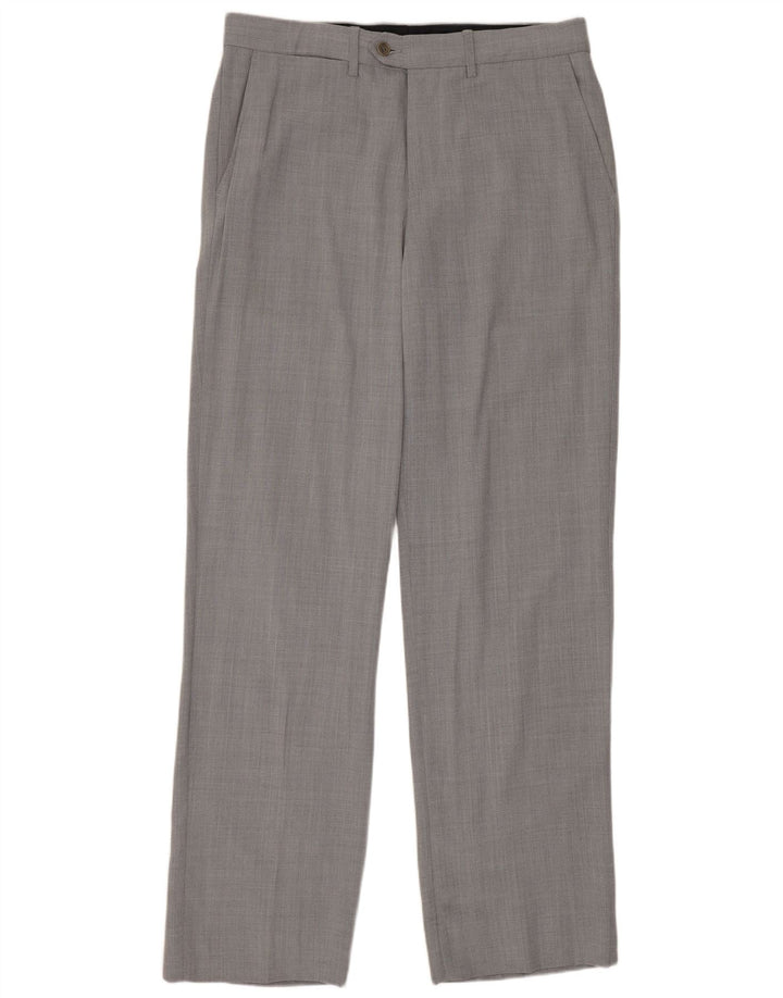 Zara Straight Suit Bukser til mænd EU 40 Medium W31 L33 Grå Uld