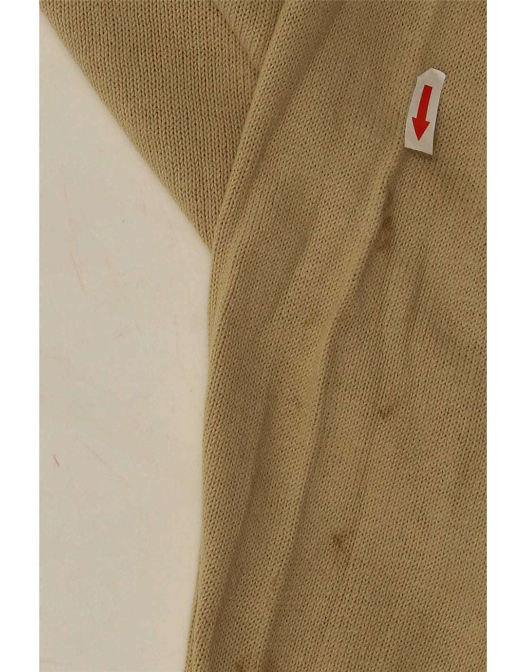 Zara Herre Crew Neck Jumper Sweater Stor Beige Bomuld