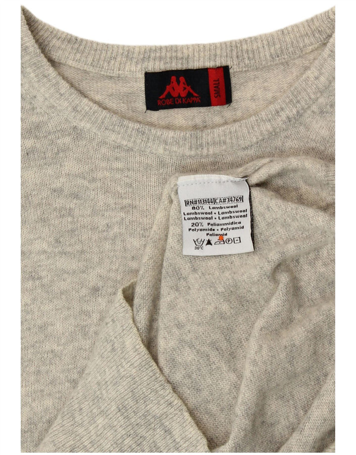 KAPPA Herre Boat Neck Jumper Sweater Lille Grå Flecked Lammeuld