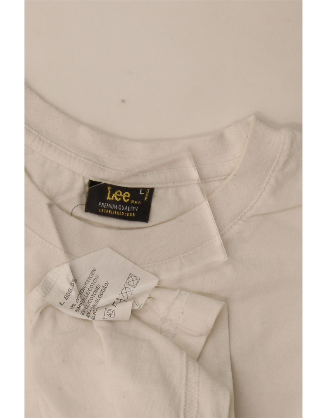 LEE Grafisk T-shirt top til kvinder DK 16 Stor hvid bomuld