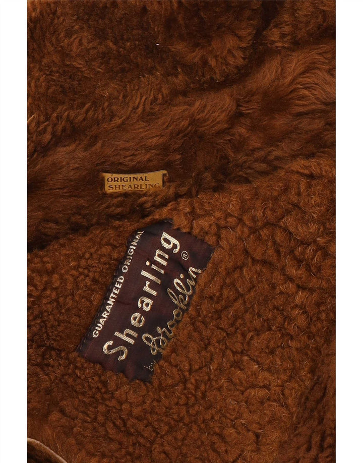 Brooklin Herre Shearling Overfrakke UK 38 Medium Beige