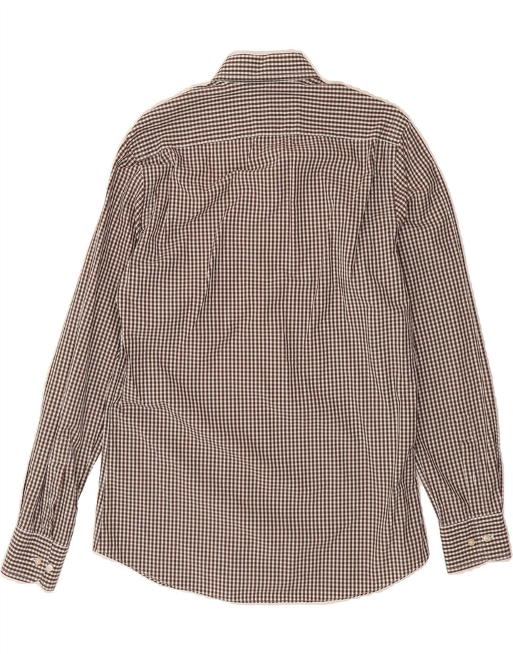 MASSIMO DUTTI Mens Shirt Medium Brown Gingham Cotton Vintage Massimo Dutti and Second-Hand Massimo Dutti from Messina Hembry 
