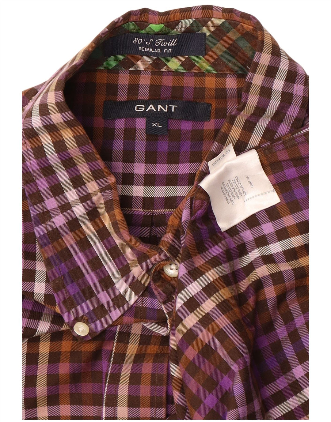 Gant Herre Regular Fit skjorte XL Lilla Gingham Cotton