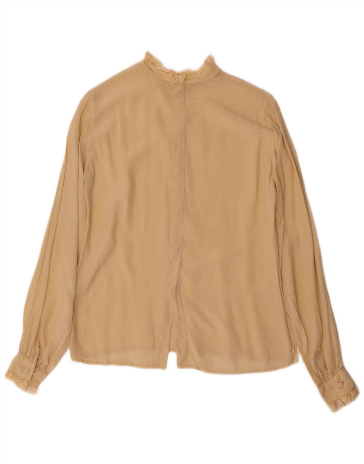 Vintage dameskjortebluse UK 12 Medium Beige