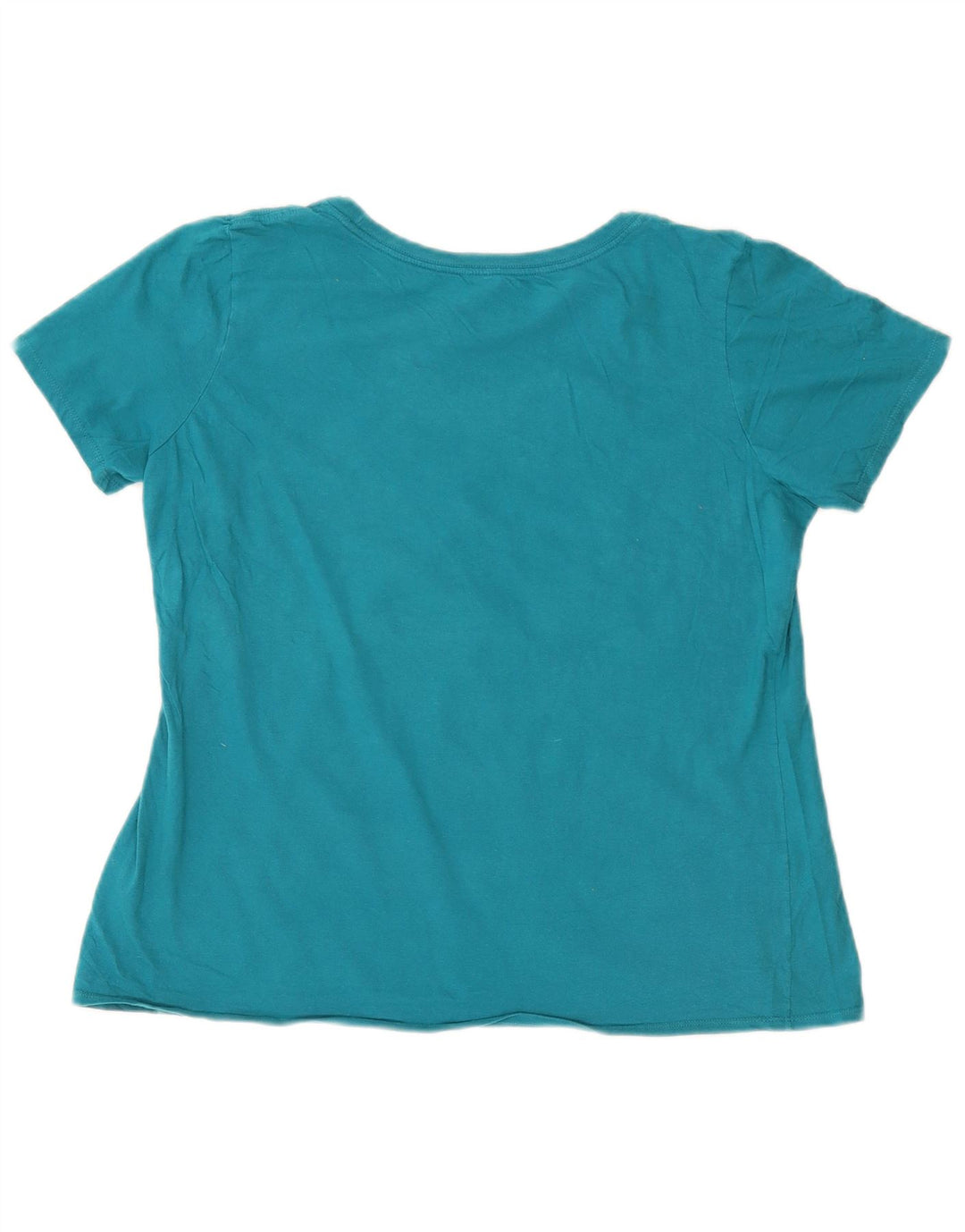 NIKE Dame atletisk snit grafisk T-shirt top UK 16 Stor blå bomuld