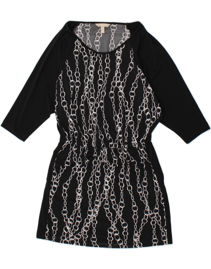 BANANA REPUBLIC Womens Abstract Pattern Basic Dress UK 10 Small Black Vintage Banana Republic and Second-Hand Banana Republic from Messina Hembry 
