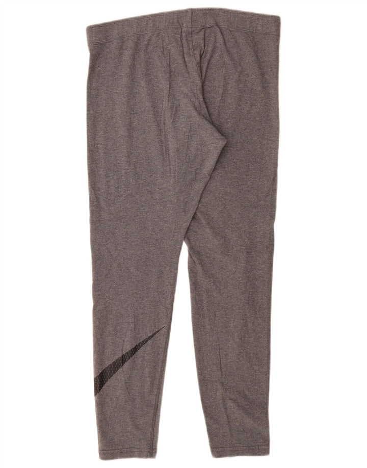 Nike Dame Grafiske Leggings UK 12 Medium Grey Bomuld