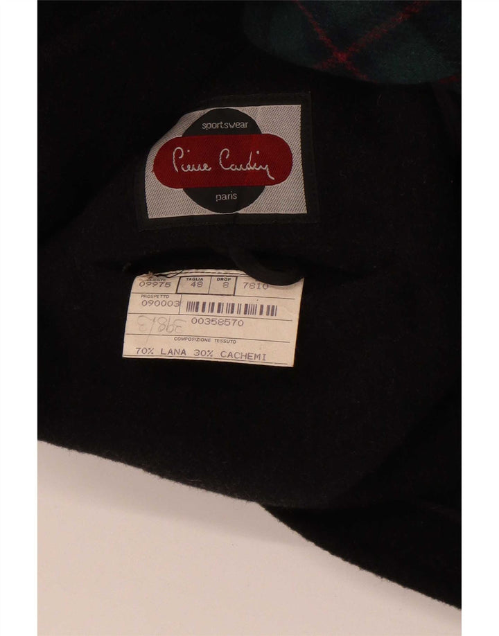 Pierre Cardin Herre Hooded Duffel Coat IT 48 Medium Black Check Wool