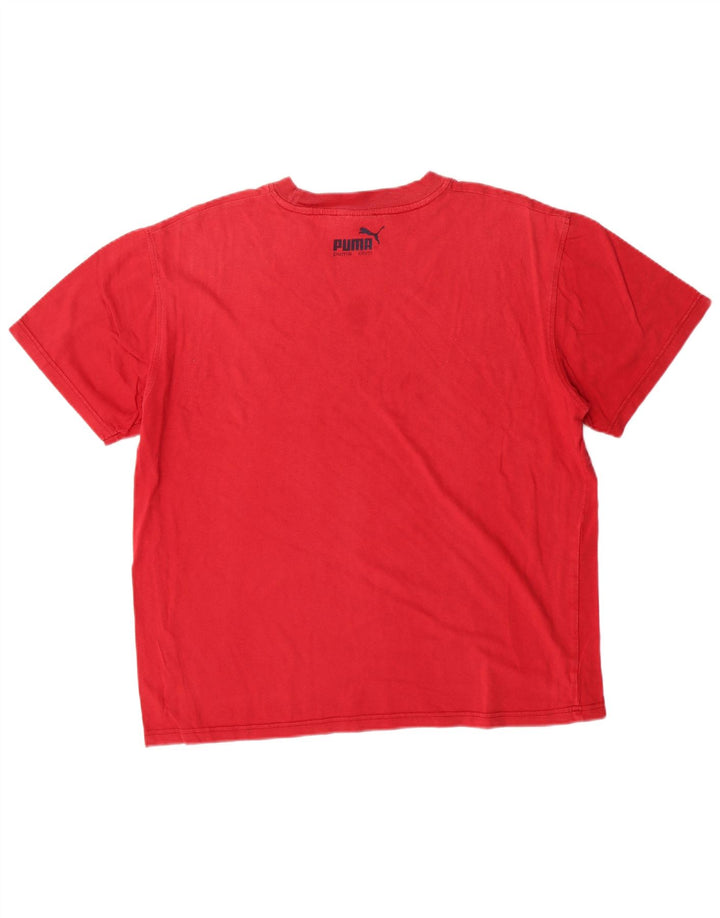 Puma Herre Grafisk T-Shirt Top Stor Rød Bomuld