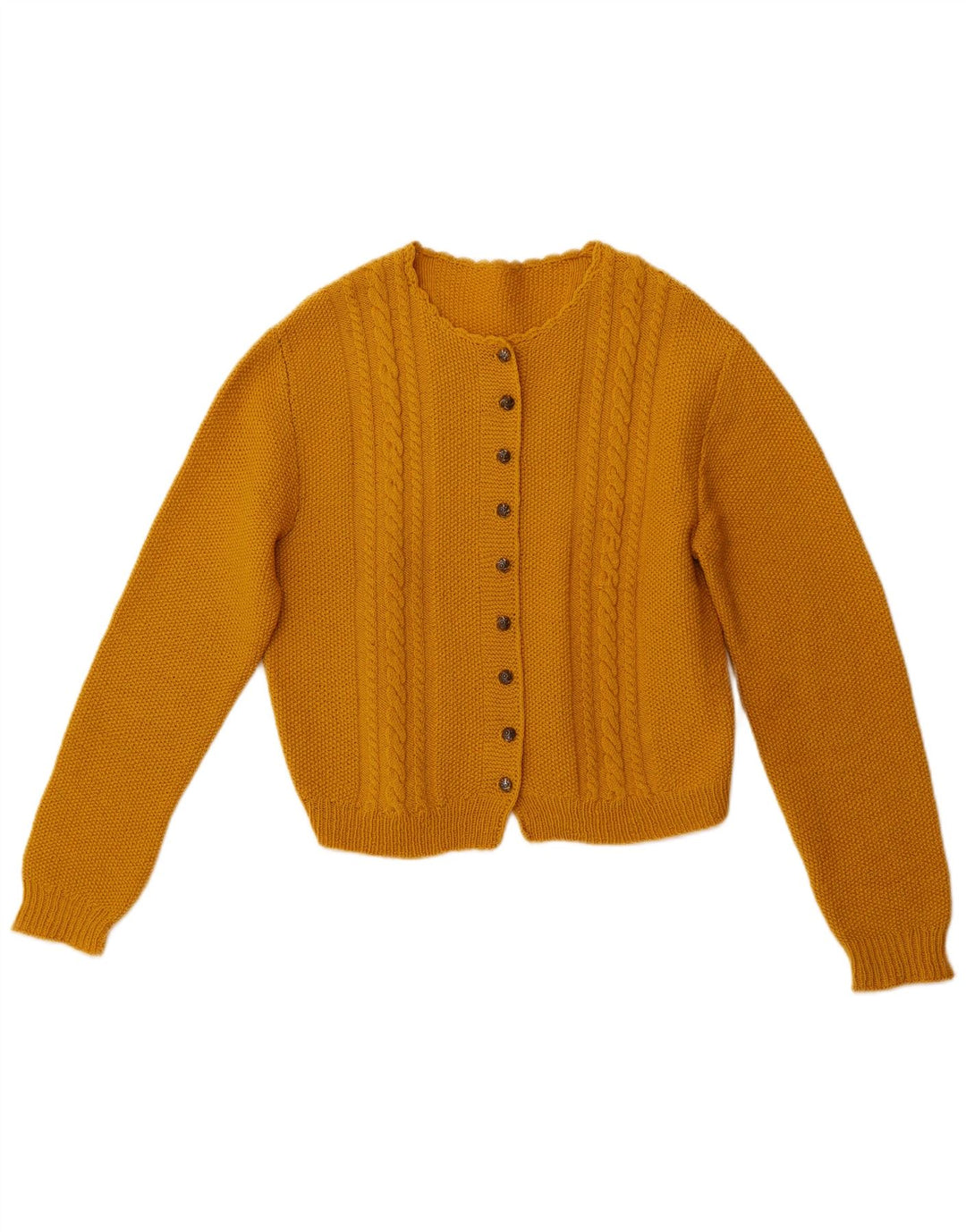 VINTAGE Womens Crop Cardigan Sweater UK 10 Small Yellow