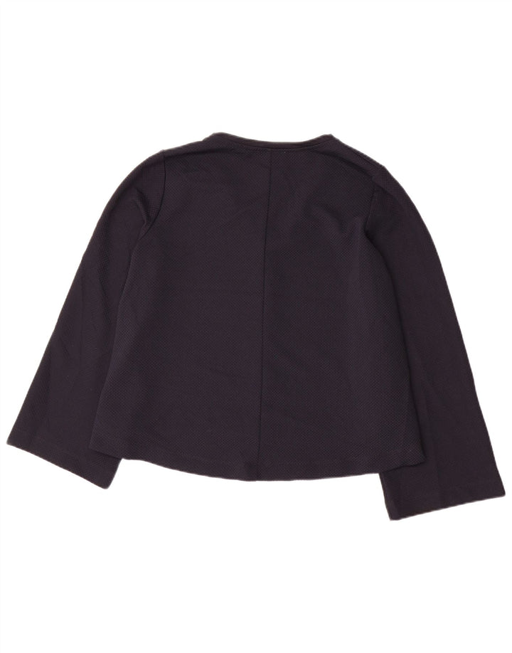 Zara Dame Crop Top Langærmet UK 14 Medium Navy Blue