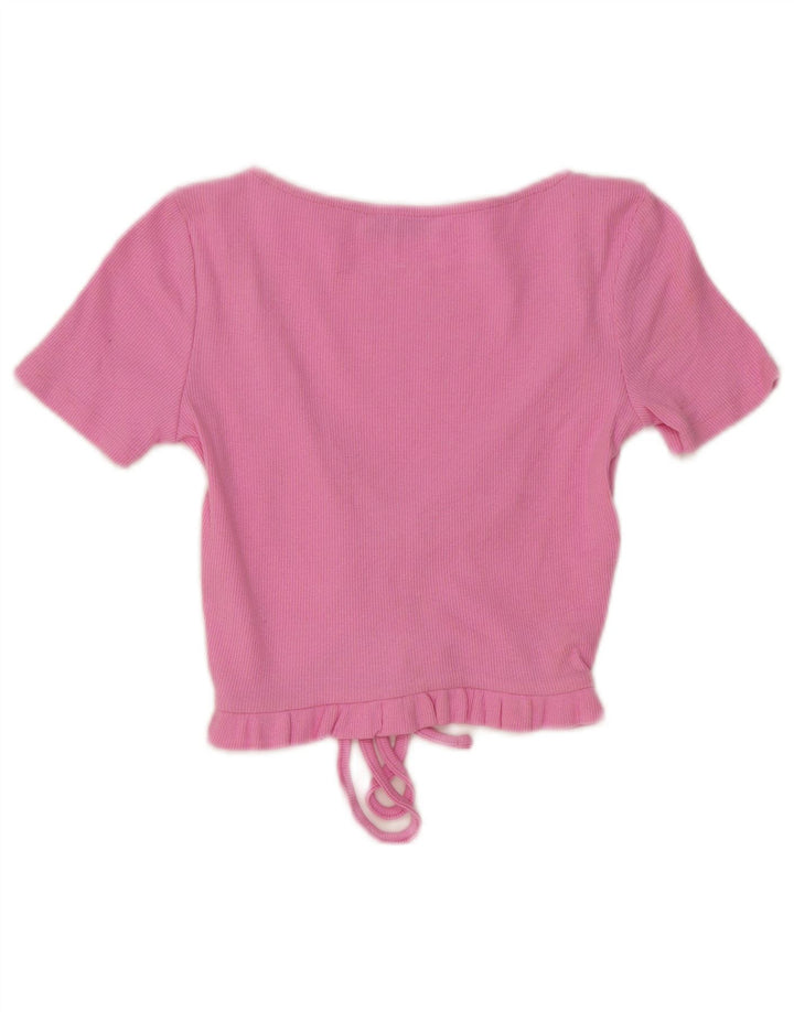 Zara Womens Crop Top UK 8 Small Pink