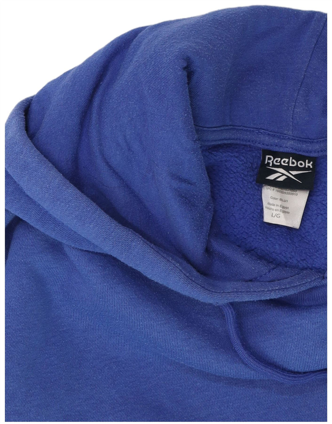 REEBOK Mens Hoodie Jumper Large Blue Cotton